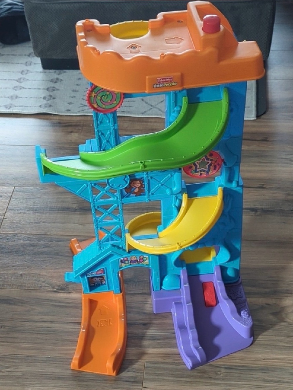 Little People Multi-Track Playset - Blue, Orange, Green, Yellow & Purple